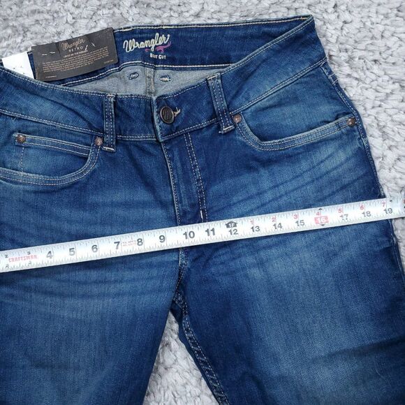 Wrangler Tall Retro Mae Mid Rise Bootcut Jeans Dark Wash Blue 9/30 x 36 Long - Picture 9 of 10